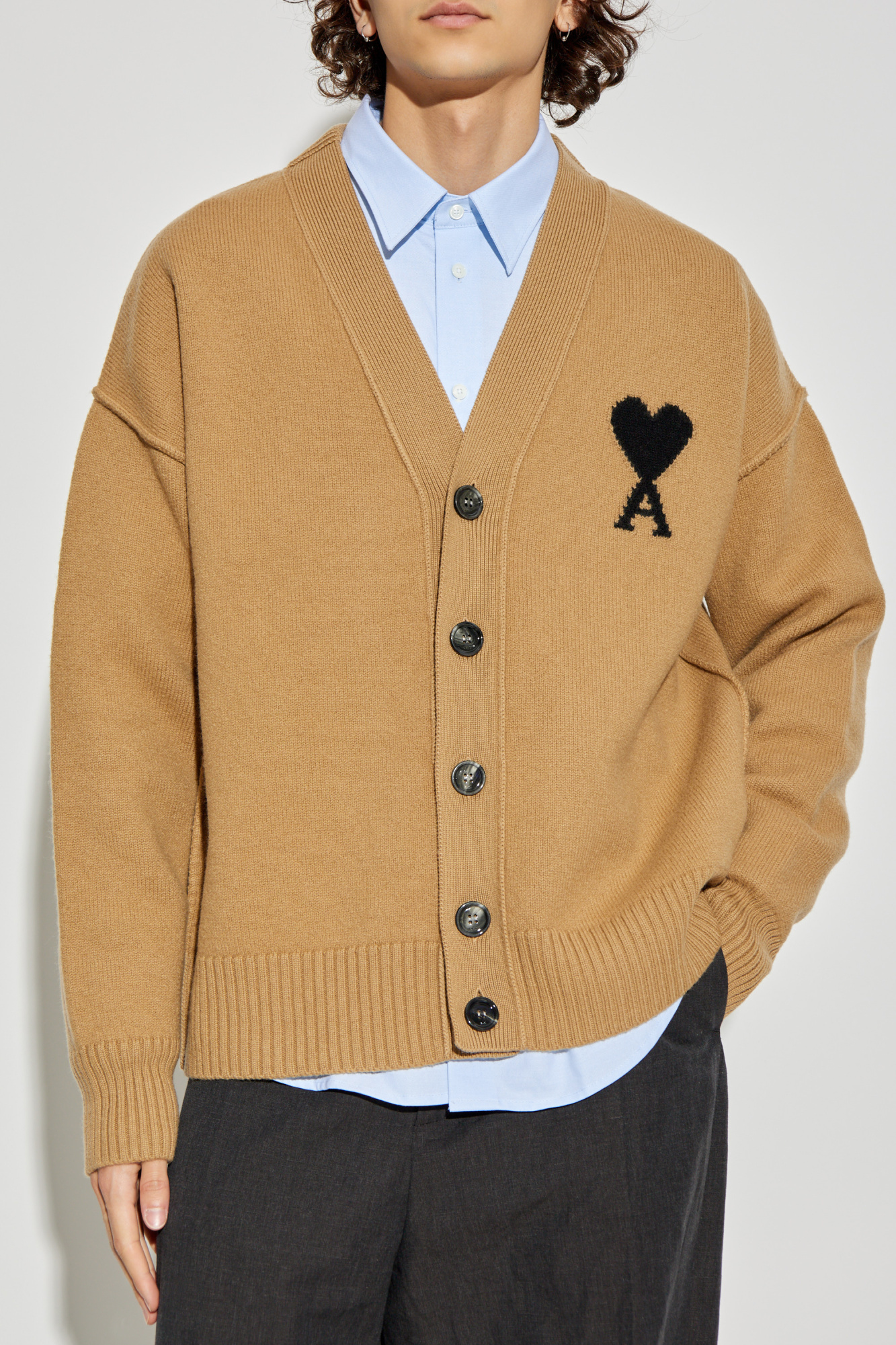 Brown Wool cardigan Ami Alexandre Mattiussi - Vitkac AS